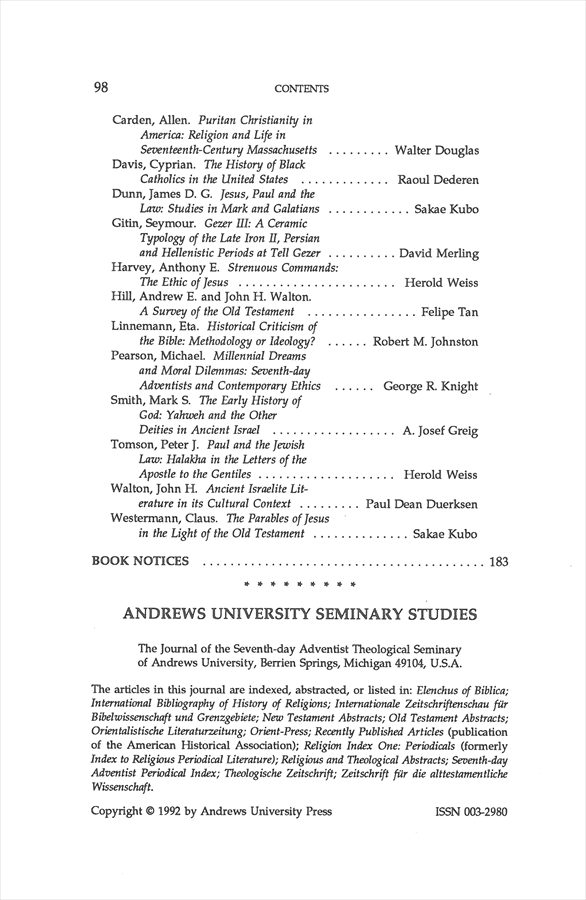 andrews university dissertation series